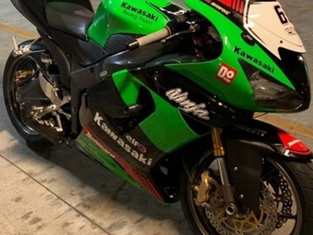 2005-2006 Green Red Black Elf 66 Kawasaki ZX6R Motorcycle Fairings