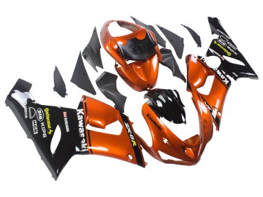 2005-2006 Orange Black Kawasaki ZX6R Motorcycle Fairing