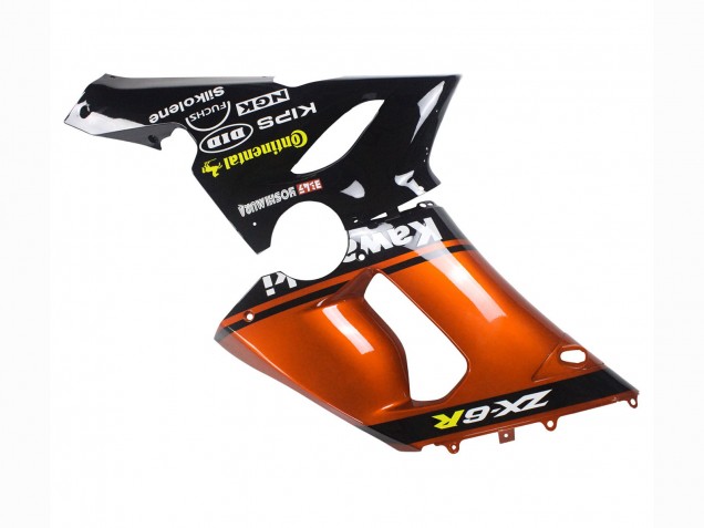 2005-2006 Orange Black Kawasaki ZX6R Motorcycle Fairing