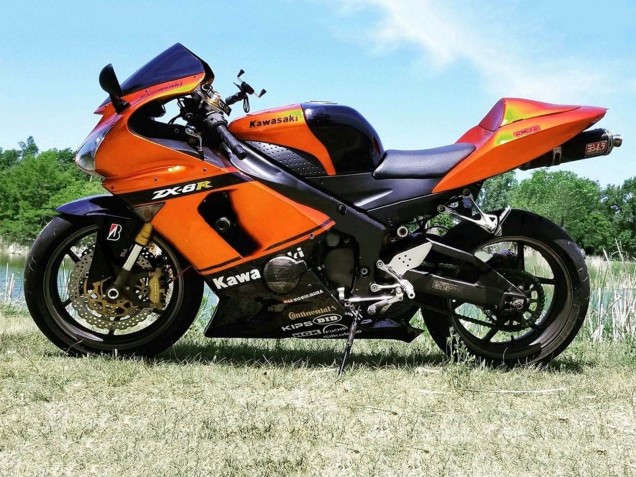 2005-2006 Orange Black Kawasaki ZX6R Motorcycle Fairing