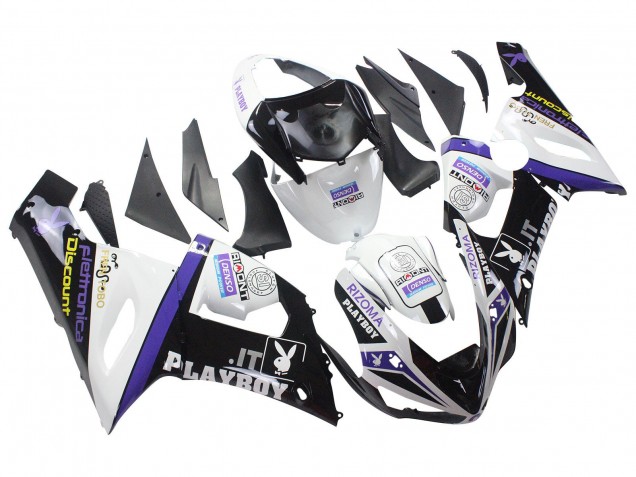 2005-2006 White Purple Black Rizoma Playboy DENSO Kawasaki ZX6R Motorcycle Fairings