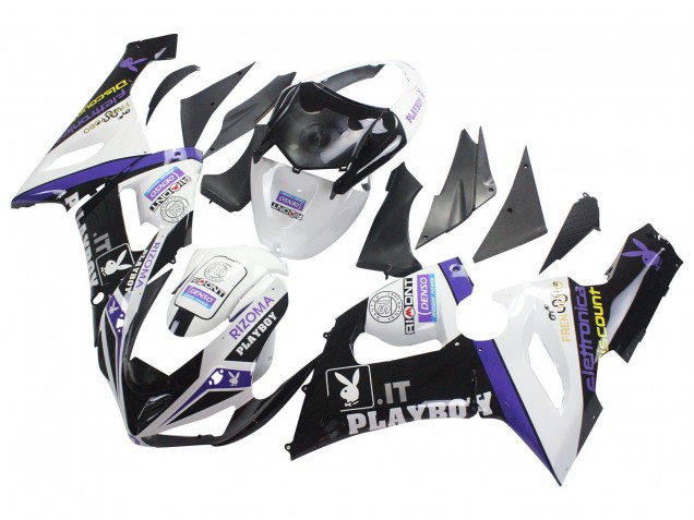 2005-2006 White Purple Black Rizoma Playboy DENSO Kawasaki ZX6R Motorcycle Fairings