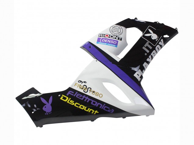 2005-2006 White Purple Black Rizoma Playboy DENSO Kawasaki ZX6R Motorcycle Fairings