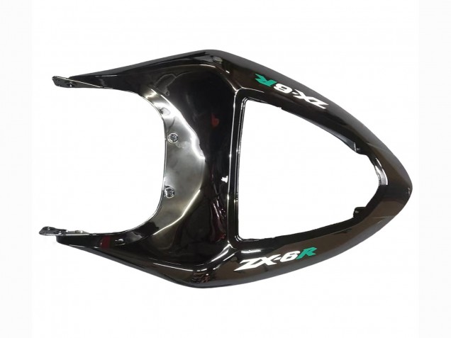 2005-2006 Glossy Black Green Flame Kawasaki ZX6R Motorcycle Fairing