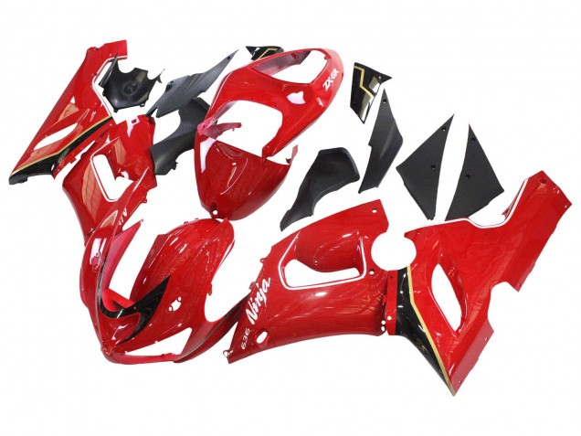 2005-2006 Red Yellow Black Kawasaki ZX6R Motorcycle Fairings
