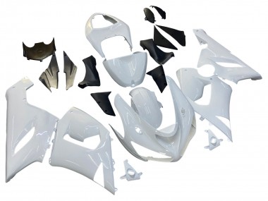 2005-2006 White Kawasaki ZX6R Motorcycle Fairings
