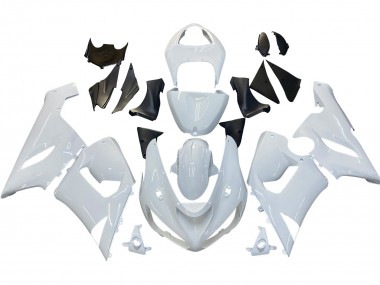 2005-2006 White Kawasaki ZX6R Motorcycle Fairings