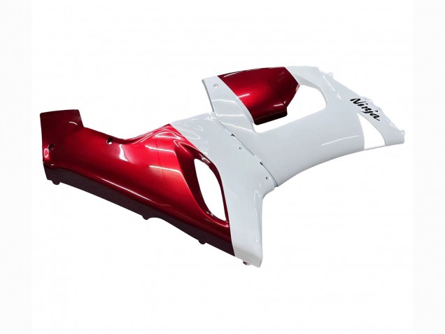 2005-2006 White Red Kawasaki ZX6R Motorcycle Fairings