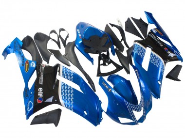 2007-2008 Black Blue Elf Kawasaki ZX6R Motorcycle Fairings