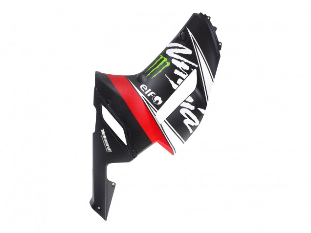 2007-2008 Black White Red with White Snow Decal Ninja Elf Kawasaki ZX6R Motorcycle Fairings