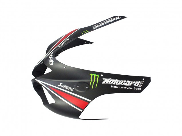2007-2008 Black White Red with White Snow Decal Ninja Elf Kawasaki ZX6R Motorcycle Fairings