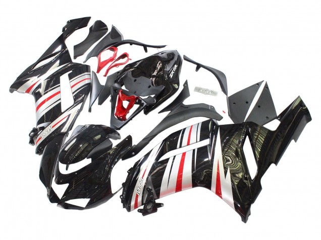 2007-2008 Black Silver Red Ninja Kawasaki ZX6R Motorcycle Fairings