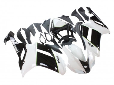 2007-2008 Black White Ninja Kawasaki ZX6R Motorcycle Fairings