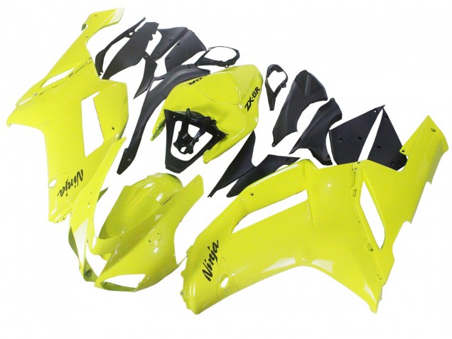 2007-2008 Yellow Ninja Kawasaki ZX6R Motorcycle Fairings