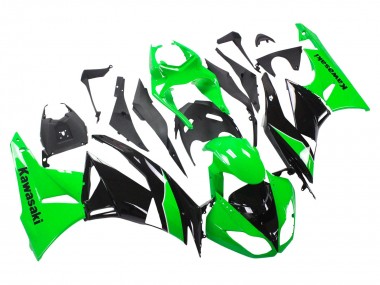 2009-2012 Green Glossy Black Kawasaki ZX6R Motorcycle Fairings