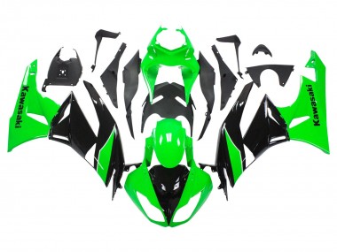2009-2012 Green Glossy Black Kawasaki ZX6R Motorcycle Fairings