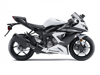 2009-2012 White Matte Black Kawasaki ZX6R Motorcycle Fairing