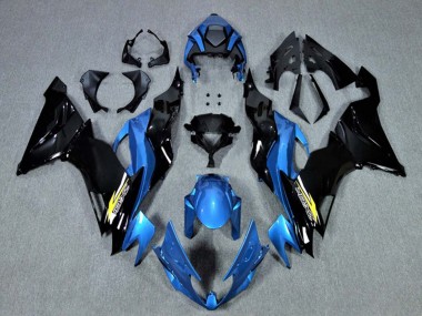 2009-2012 Blue Glossy Black Yellow Kawasaki ZX6R Motorcycle Fairings