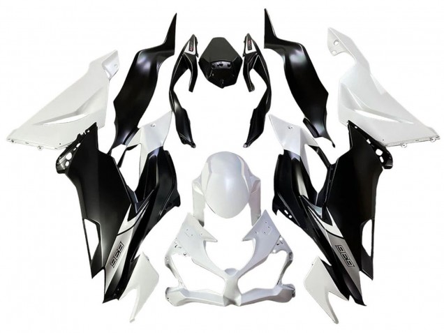 2013-2018 White Matte Black Kawasaki ZX6R Bike Fairings