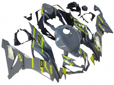 2019-2022 Nardo Grey Yellow Kawasaki ZX6R Motorcycle Fairings
