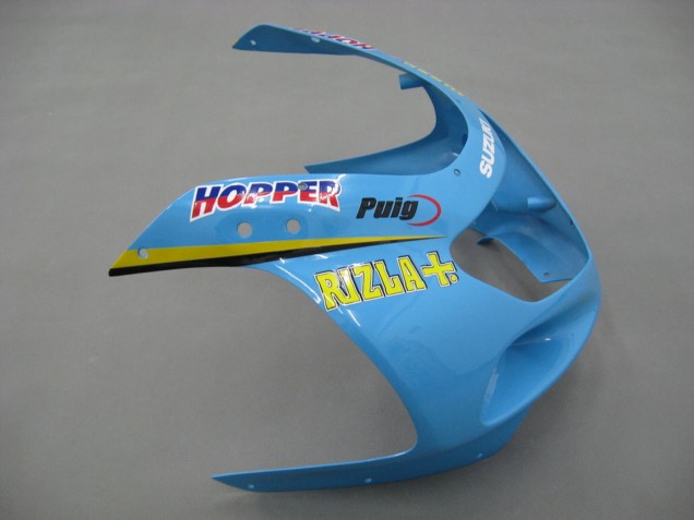 2000-2002 Light Blue Yellow Black Motul Rizla Suzuki GSXR1000 Motorcycle Fairings