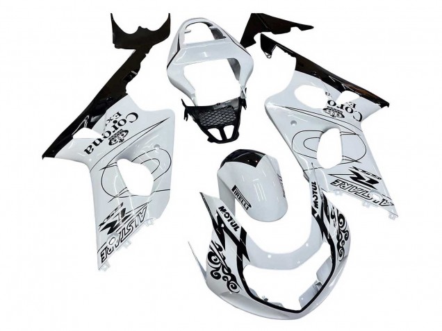 2000-2002 White Black Motul Corona Suzuki GSXR1000 Motorcycle Fairings