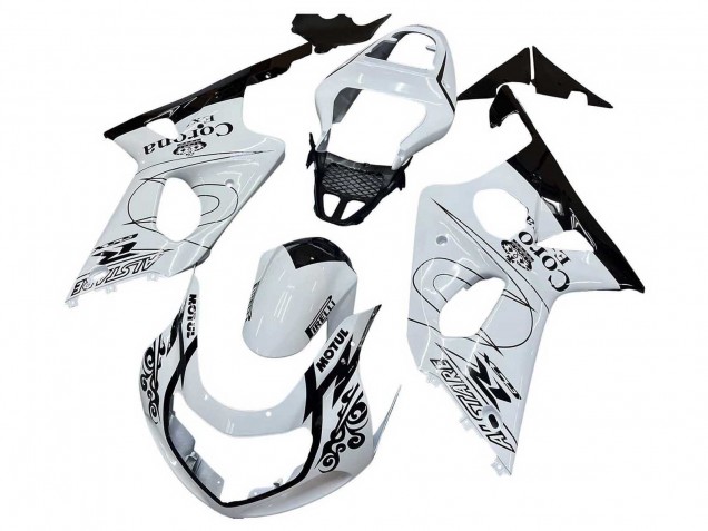2000-2002 White Black Motul Corona Suzuki GSXR1000 Motorcycle Fairings