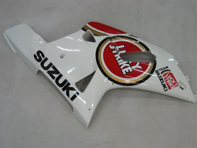 2000-2002 White Red Lucky Strike Suzuki GSXR1000 Motorcycle Fairings