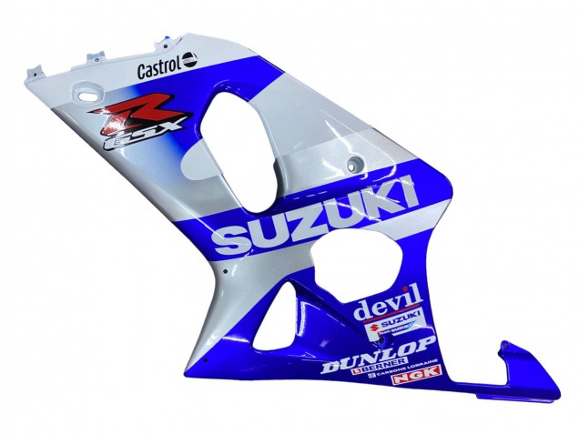 2000-2002 Blue White Silver Castrol Dunlop Suzuki GSXR1000 Motorcycle Fairings