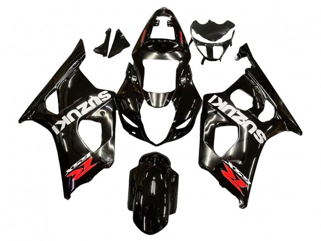 2003-2004 Glossy Black White Red Decals Suzuki GSXR 1000 Motorcycle Fairings