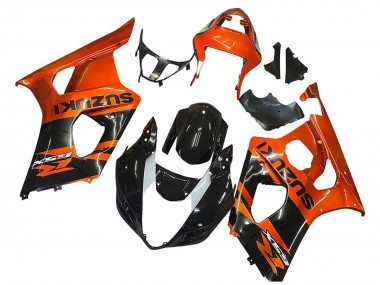 2003-2004 Burnt Orange Glossy Black Suzuki GSXR 1000 Motorcycle Fairing