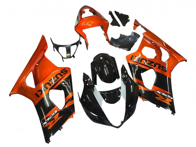 2003-2004 Burnt Orange Glossy Black Suzuki GSXR 1000 Motorcycle Fairing