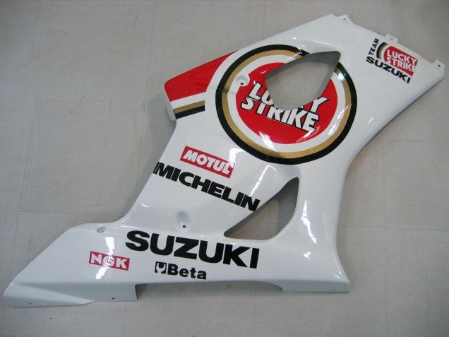 2003-2004 White Red Motul Lucky Strike Suzuki GSXR 1000 Motorcycle Fairings