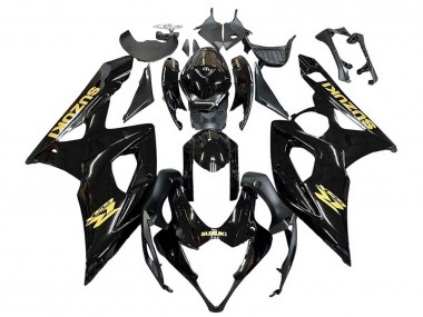 2005-2006 Glossy Black Gold Decal Suzuki GSXR 1000 Motorcycle Fairings