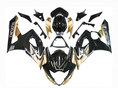 2005-2006 Black Gold Suzuki GSXR 1000 Motorcycle Fairings