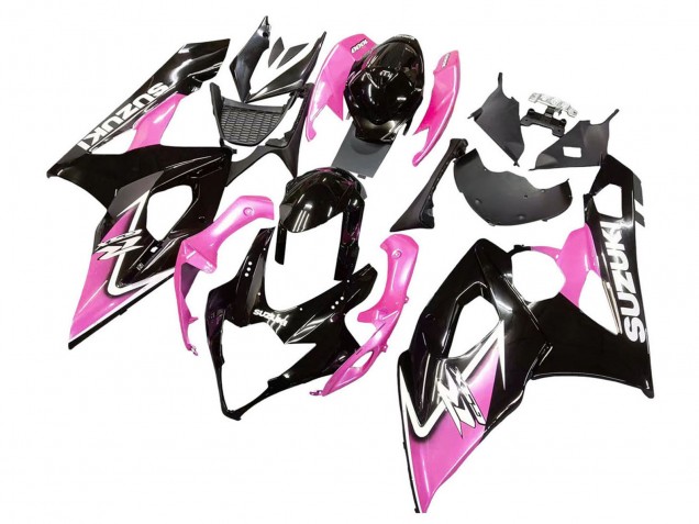 2005-2006 Glossy Black Pink Suzuki GSXR 1000 Motorcycle Fairings