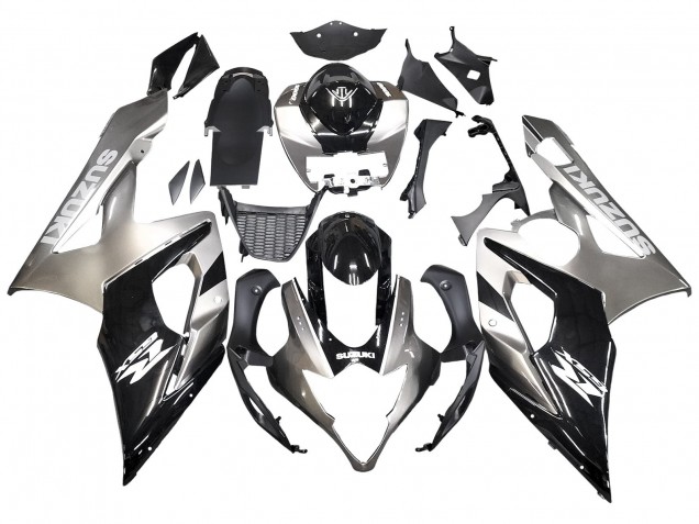 2005-2006 Glossy Black Grey Suzuki GSXR 1000 Motorcycle Fairings