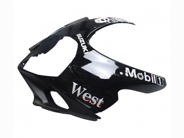 2007-2008 Glossy Black White West Suzuki GSXR 1000 Motorcycle Fairings