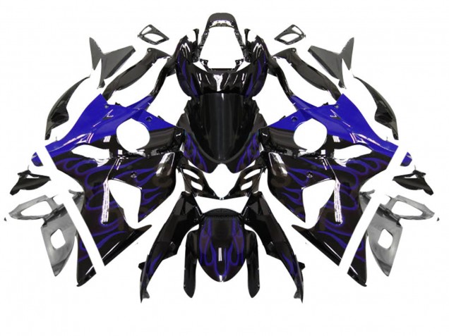 2007-2008 Glossy Black Blue Flame Suzuki GSXR 1000 Motorcycle Fairing