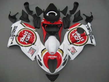 1996-2007 White Red Motul Suzuki GSXR 1300 Hayabusa Motorcycle Fairings