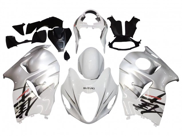 1996-2007 White Silver Hayabusa Suzuki GSXR 1300 Hayabusa Motorcycle Fairings