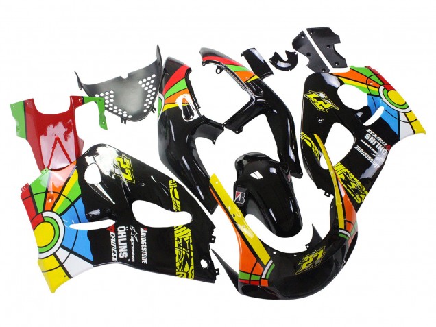 1996-2000 Black Multicolor 27 Suzuki GSXR 600 / GSXR 750 Motorcycle Fairings
