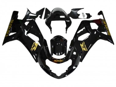 2001-2003 Glossy Black Gold Decal Suzuki GSXR 600 / GSXR 750 Motorcycle Fairings
