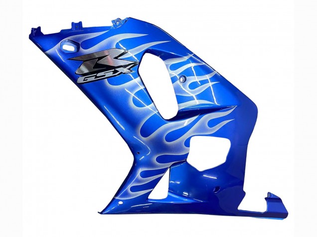 2001-2003 Blue with White Flame Suzuki GSXR 600 / GSXR 750 Motorcycle Fairings