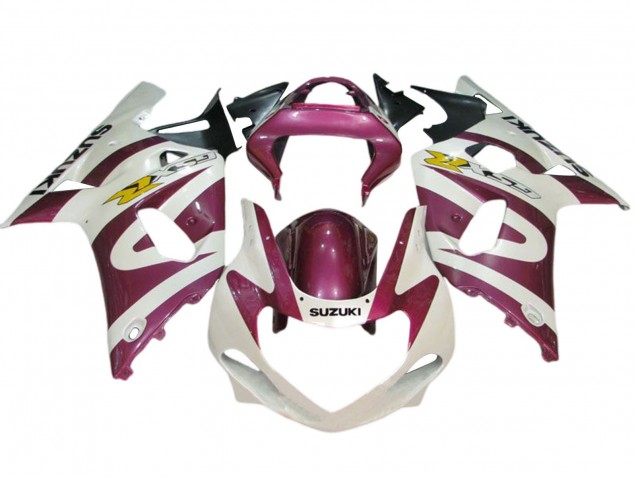 2001-2003 White Pink Yellow Suzuki GSXR 600 / GSXR 750 Motorcycle Fairings