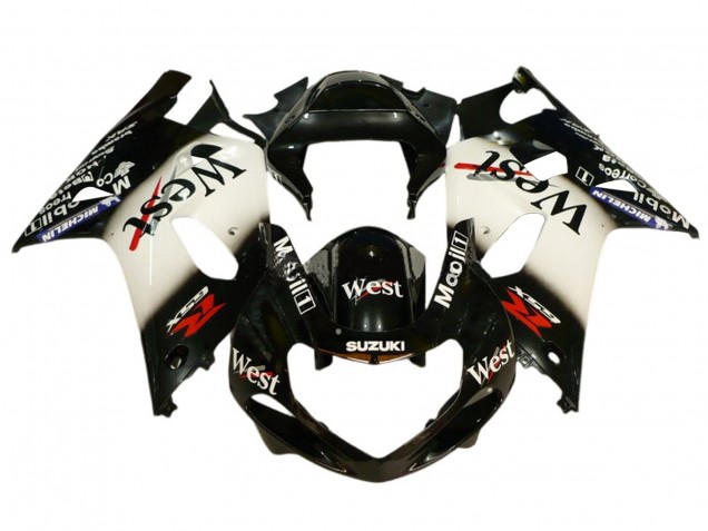 2001-2003 Glossy Black White West Red Suzuki GSXR 600 / GSXR 750 Motorcycle Fairings