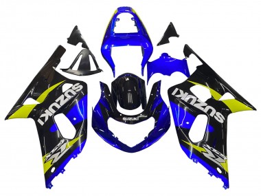 2001-2003 Blue Yellow Glossy Black Suzuki GSXR 600 / GSXR 750 Motorcycle Fairings