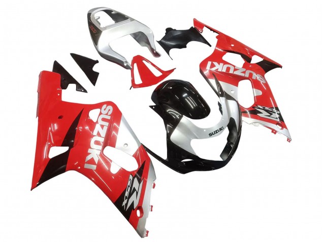 2001-2003 Red White Glossy Black Suzuki GSXR 600 / GSXR 750 Motorcycle Fairing