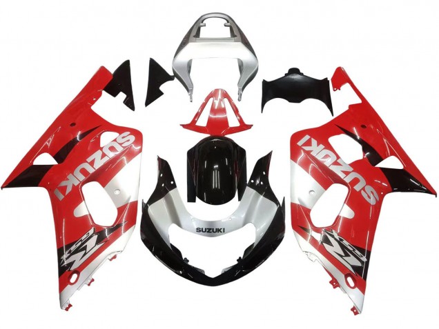 2001-2003 Red White Glossy Black Suzuki GSXR 600 / GSXR 750 Motorcycle Fairing