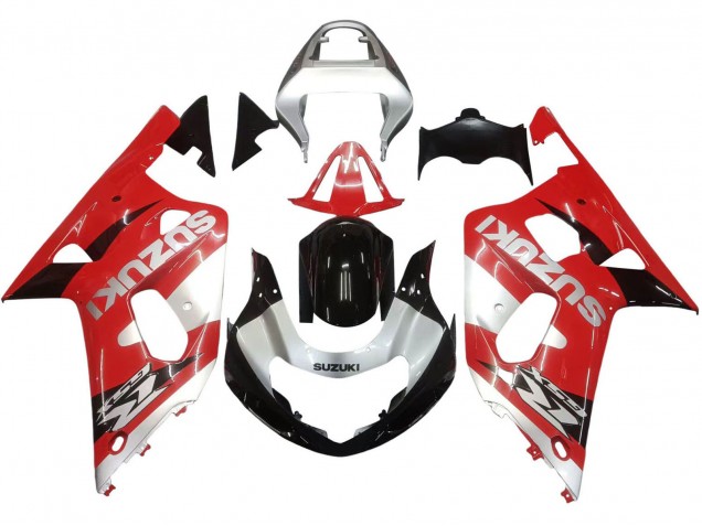2001-2003 Red White Glossy Black Suzuki GSXR 600 / GSXR 750 Motorcycle Fairing